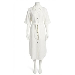 NEW Z SUPPLY brise linen midi dress in white